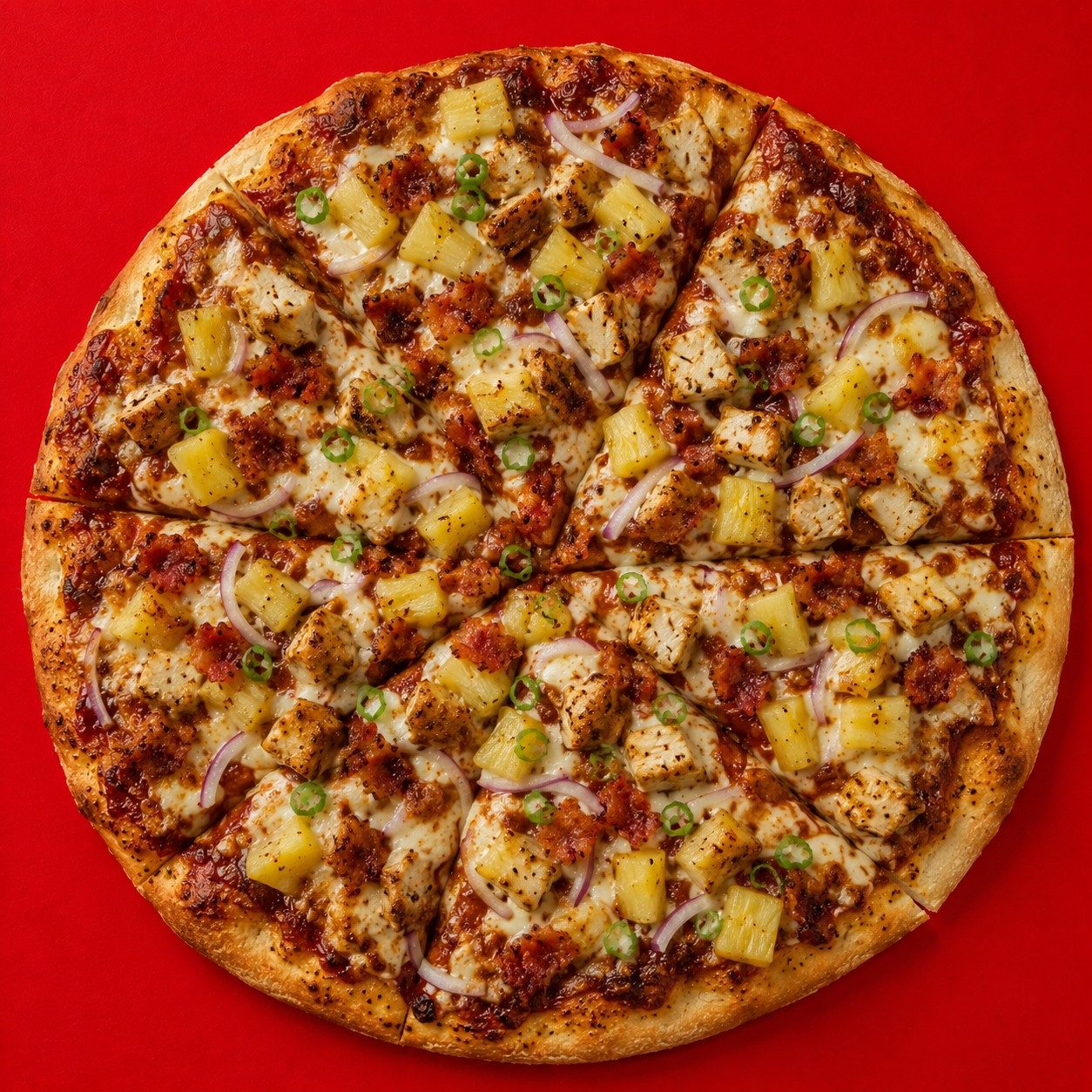 Pineapple Chicken Pizza.