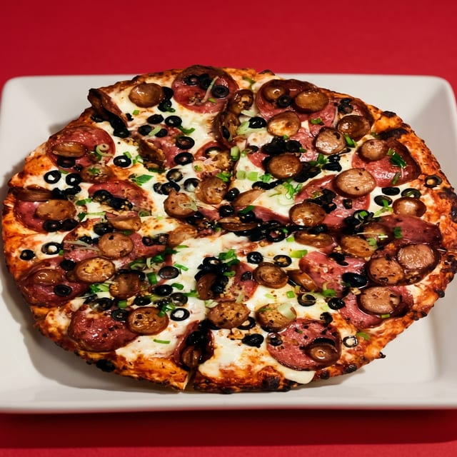 Orleans Hot Sausage Pizza.