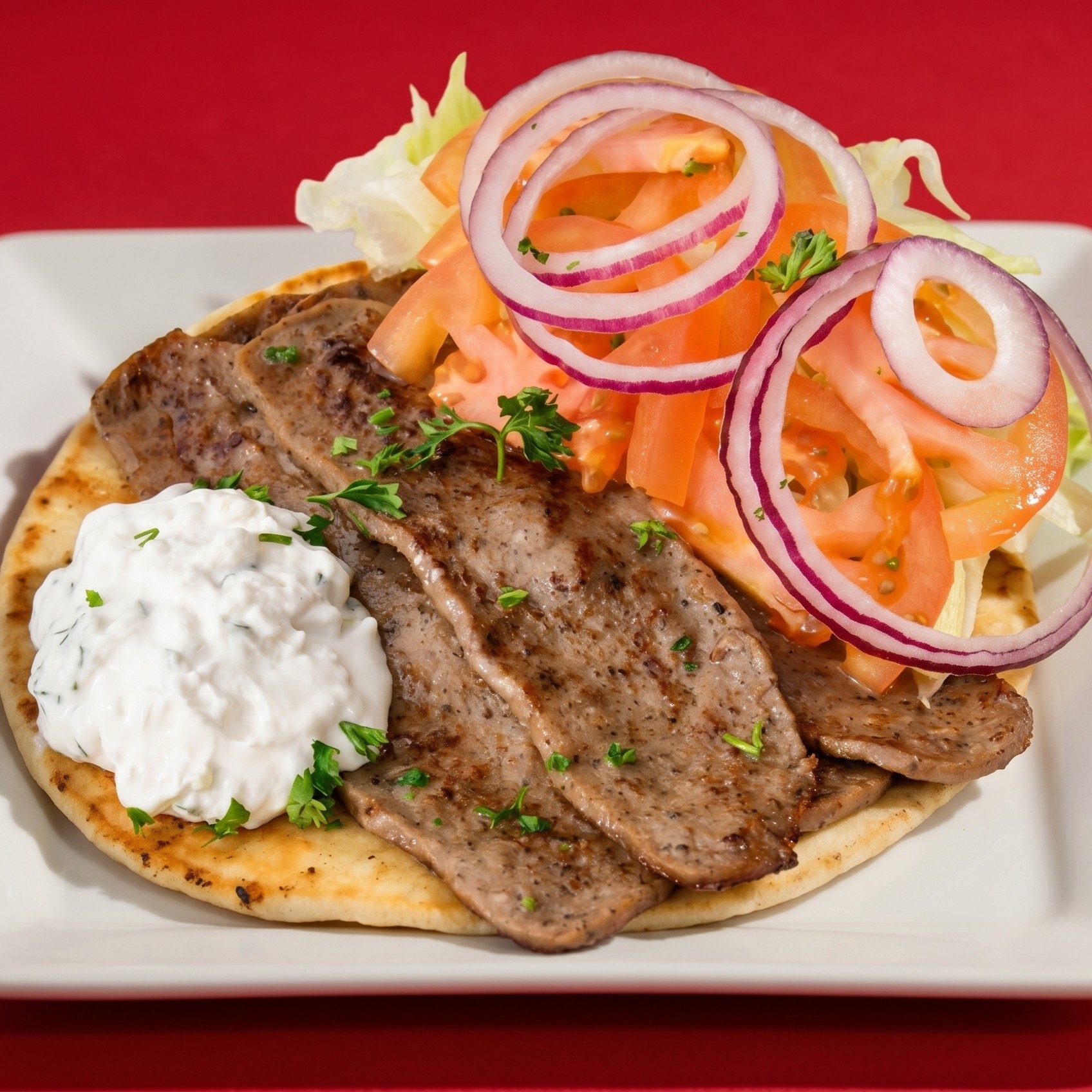 Mediterranean Gyro Sandwich.