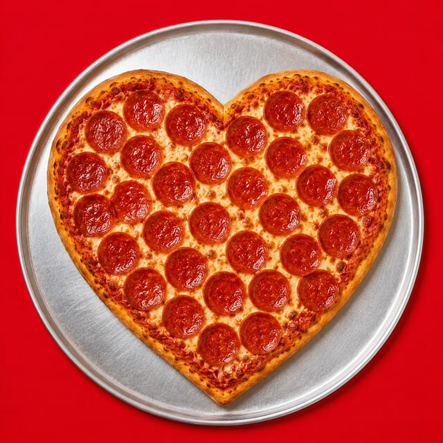 Heart Shaped Pizza.
